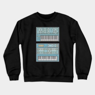Blue Retro Synthesizer Crewneck Sweatshirt